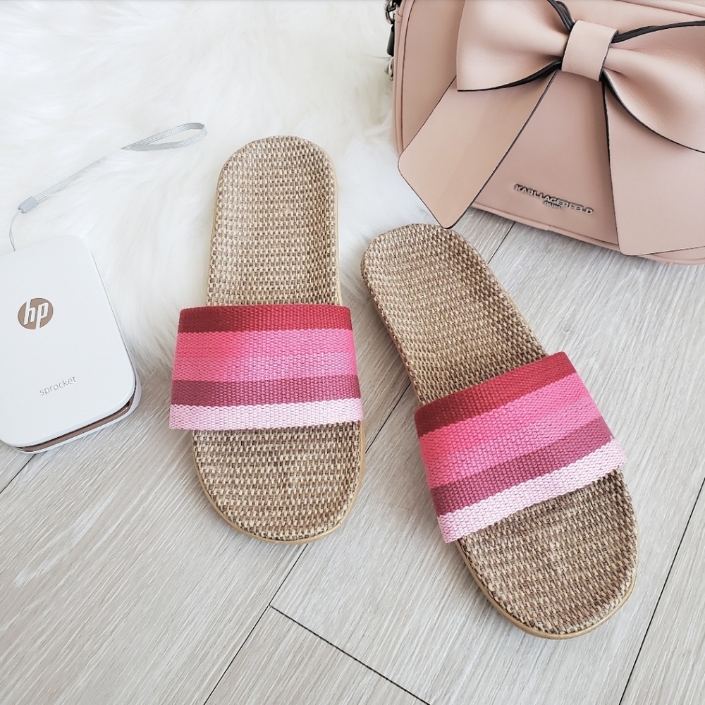 CLEARANCE! NEW STRAW BLOCK COLOR SANDALS SIZE 35-36
